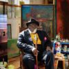 Frank Bowling in his South London studio, 2020, photo by Sacha Bowling, courtesy the artist