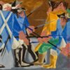 Jacob Lawrence, (American, 1917–2000). There are combustibles in every State, which a spark might set fire to. —Washington, 26 December 1786, Panel 16, 1956, from Struggle: From the History of the American People, 1954–56. Egg tempera on hardboard. Private Collection. © The Jacob and Gwendolyn Knight Lawrence Foundation, Seattle/Artists Rights Society (ARS), New York. Photo by Anna-Marie Kellen.
