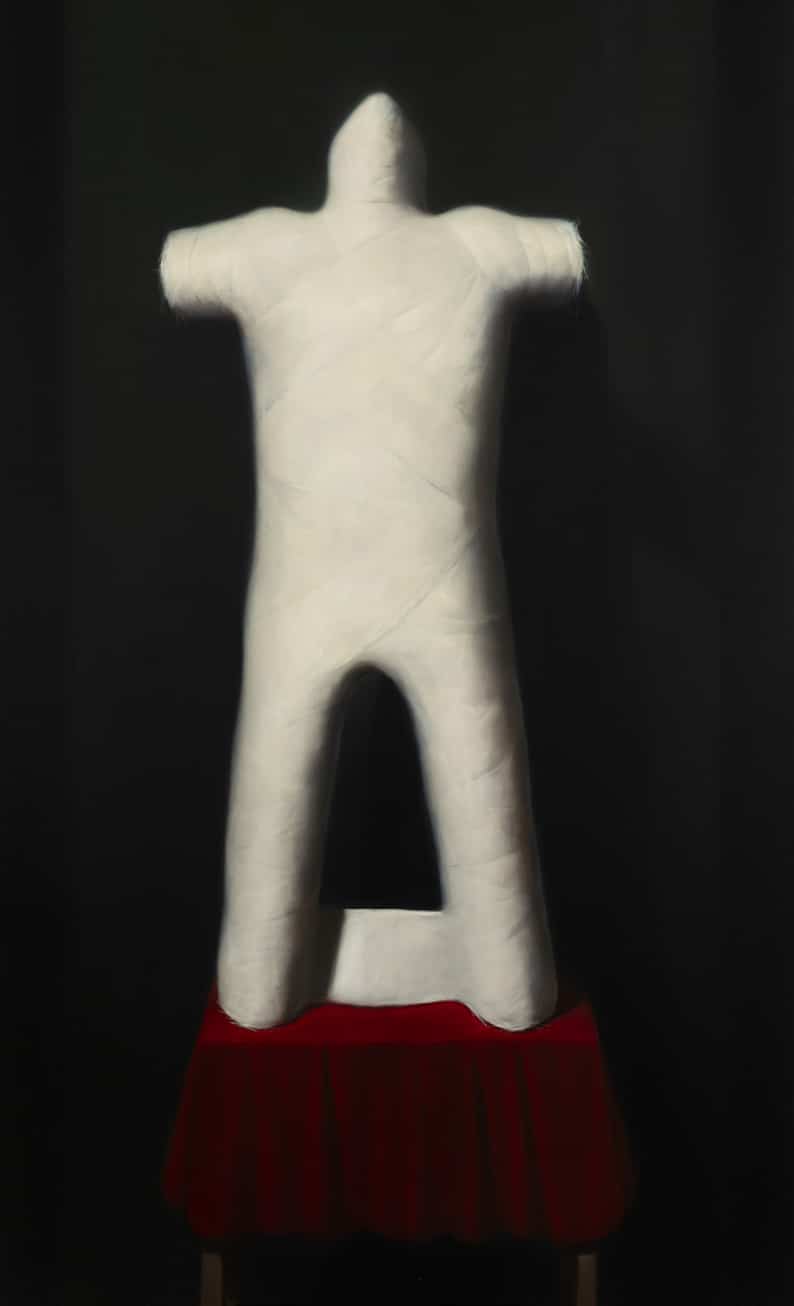 Life Cast, 2019, Oil on canvas, 214.5 x 122 cm, 84 1/2 x 48 1/8 in. © Ken Currie, Courtesy of Flowers Gallery