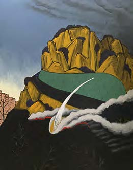 Lonely Fire Hose, 2018. Acrylic on canvas. 150 by 120 cm.