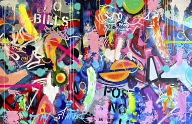 It’s My Nature, 2021. Mixed media on canvas. 140 by 200cm.