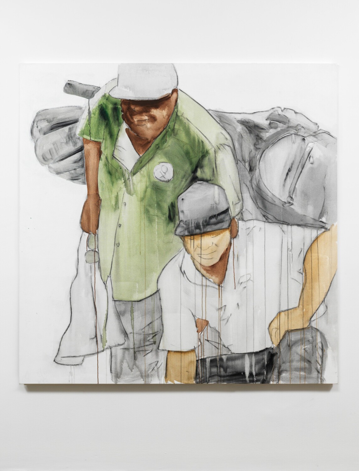 TAYLH107785 Henry Taylor Untitled 2018 Acrylic and charcoal on canvas 195.6 x 195.6 x 3.8 cm / 77 x 77 x 1 1/2 in © Henry Taylor Courtesy the artist and Hauser & Wirth Photo: Ken Adlard