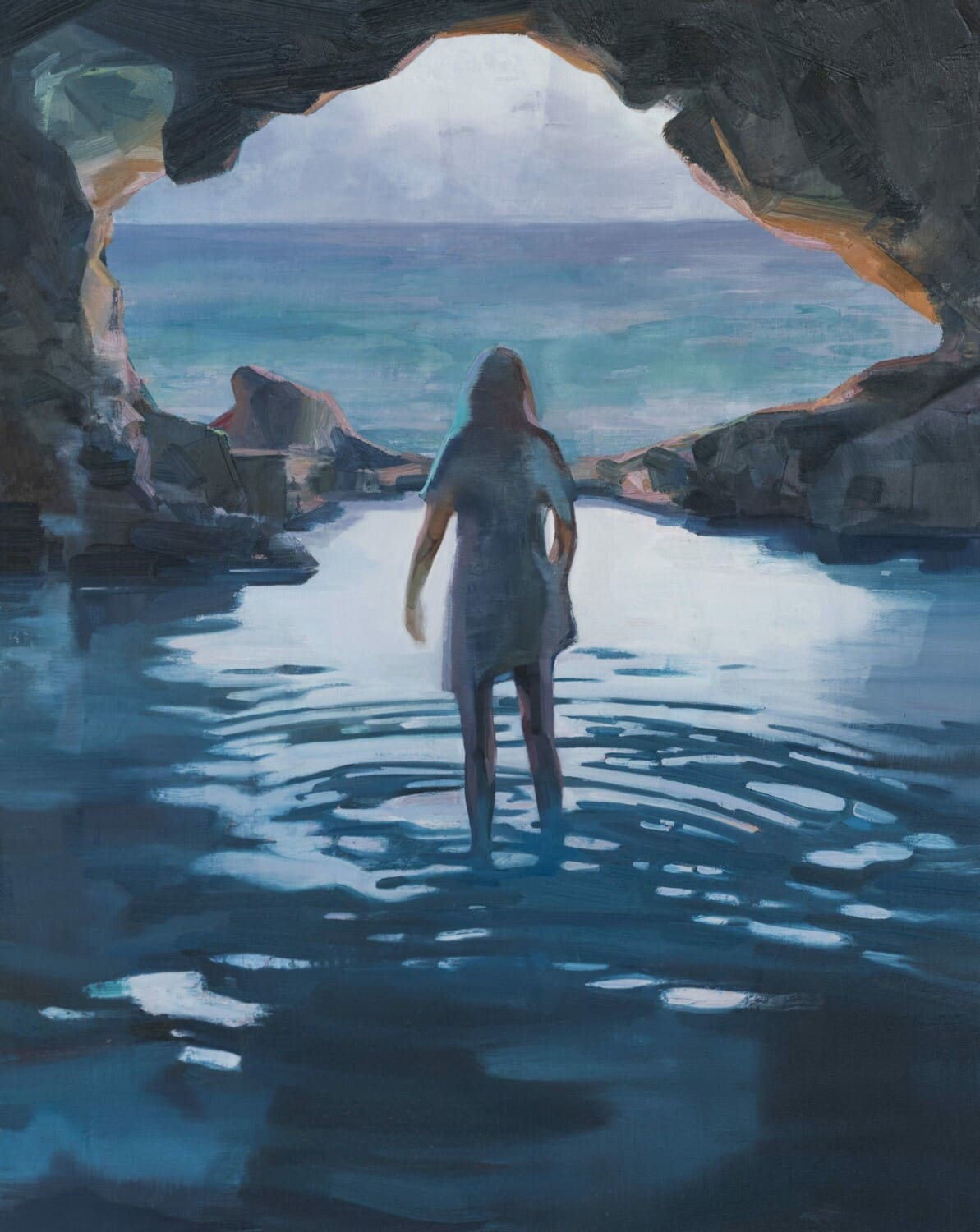 Bodies of Water, 2021, oil on canvas, 100 x 80 cm. © Tai Shan Schierenberg, Courtesy of Flowers Gallery