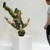 2021 Michael John Hunter and Falling Army Man Toy sculpture work, 2021. Courtesy of the artist and JPS Gallery.