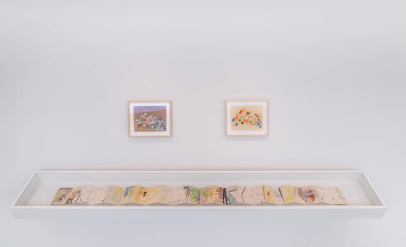 Installation view, Etel Adnan: Light’s New Measure, Solomon R. Guggenheim Museum, New York, October 8, 2021–January 10, 2022. Photo: David Heald © Solomon R. Guggenheim Foundation, 2021.