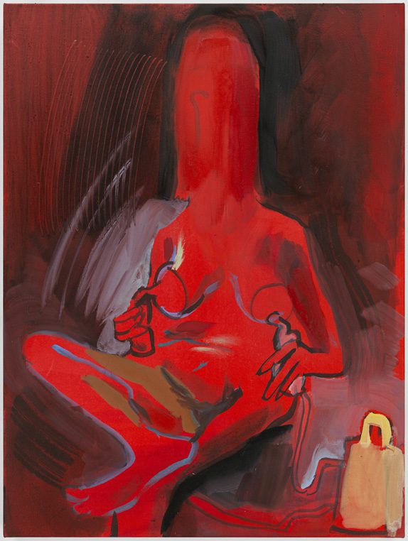 Camille Henrot Wet Job 2020 Oil, acrylic and watercolor on canvas 45.7 x 61 x 5.1 cm / 18 x 24 x 2 in © ADAGP Camille Henrot Courtesy the artist and Hauser & Wirth Photo: Genevieve Hanson