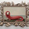Mark Ryden, Red Siren (#156), 2021, oil on panel with carved and gilded wood frame, 17 x 24 inches, 43.2 x 61 cm; 28 x 36 x 2 inches, framed, 71.12 x 91.44 x 5 cm. Courtesy of the artist.