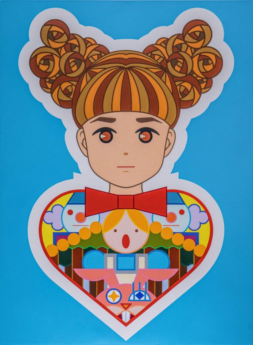 Birthday, 2021, acrylic on canvas, 73 by 53 cm. Courtesy of the artist and JPS Gallery.