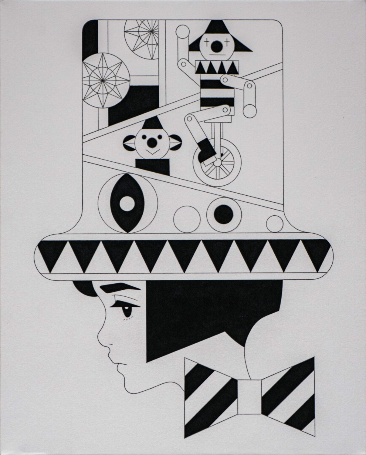 Arisa Nakahara, Clown, 2021, Acrylic and pencil on paper, 27 by 22 cm. Courtesy of the artist and JPS Gallery.