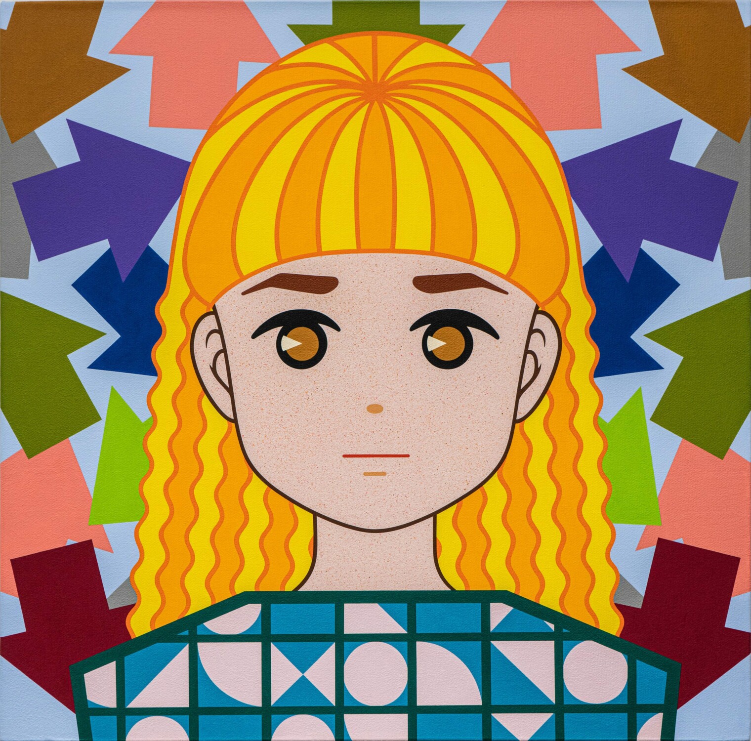 Arisa Nakahara, Sky, 2021, Acrylic on canvas, 41 by 41 cm. Courtesy of the artist and JPS Gallery.