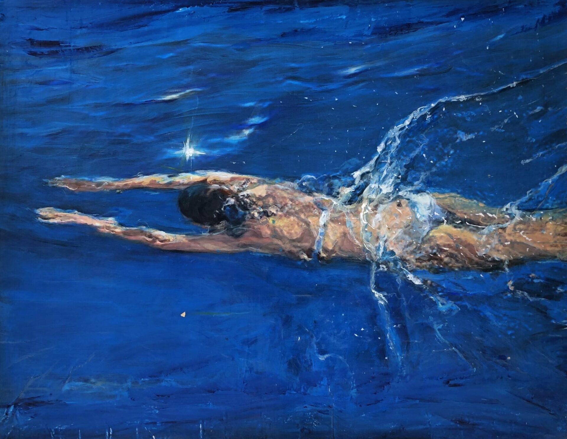 GREG MILLER Beverly Acrylic, Collage Paper and Resin on Panel 30 x 40 inches