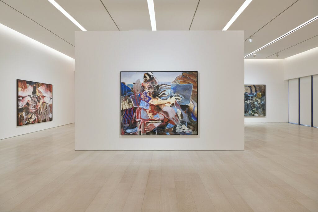 Installation view, Adrian Ghenie: The Hooligans, Pace Gallery, 540 West 25th Street, New York, November 20, 2020 – January 16, 2021 © Adrian Ghenie, courtesy Pace Gallery 