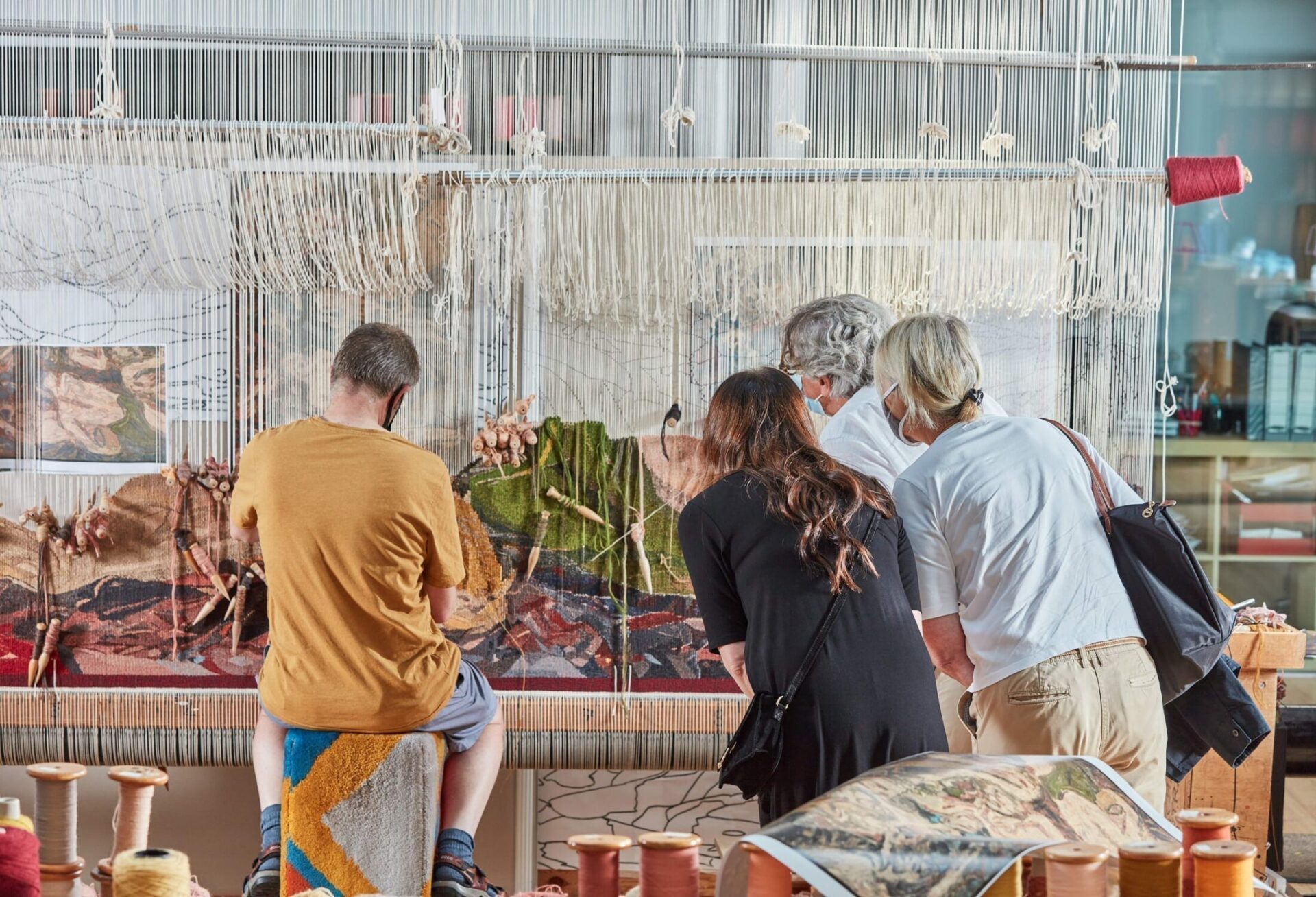 Leon Kossoff and Dovecot Studios, tapestry in progress 5, courtesy of Andy J Mather Photography