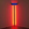 Dan Flavin, Untitled (for Prudence and her new baby), 1992, Ultraviolet and red fluorescent light, edition 3/5. Courtesy BASTIAN, © Stephen Flavin / Artists Rights Society (ARS), New York 2019