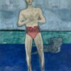 Peter Doig, Bather (Sings Calypso), 2019. Dispersion on linen, 98 1/2 x 78 3/4 inches (250 x 200 cm).