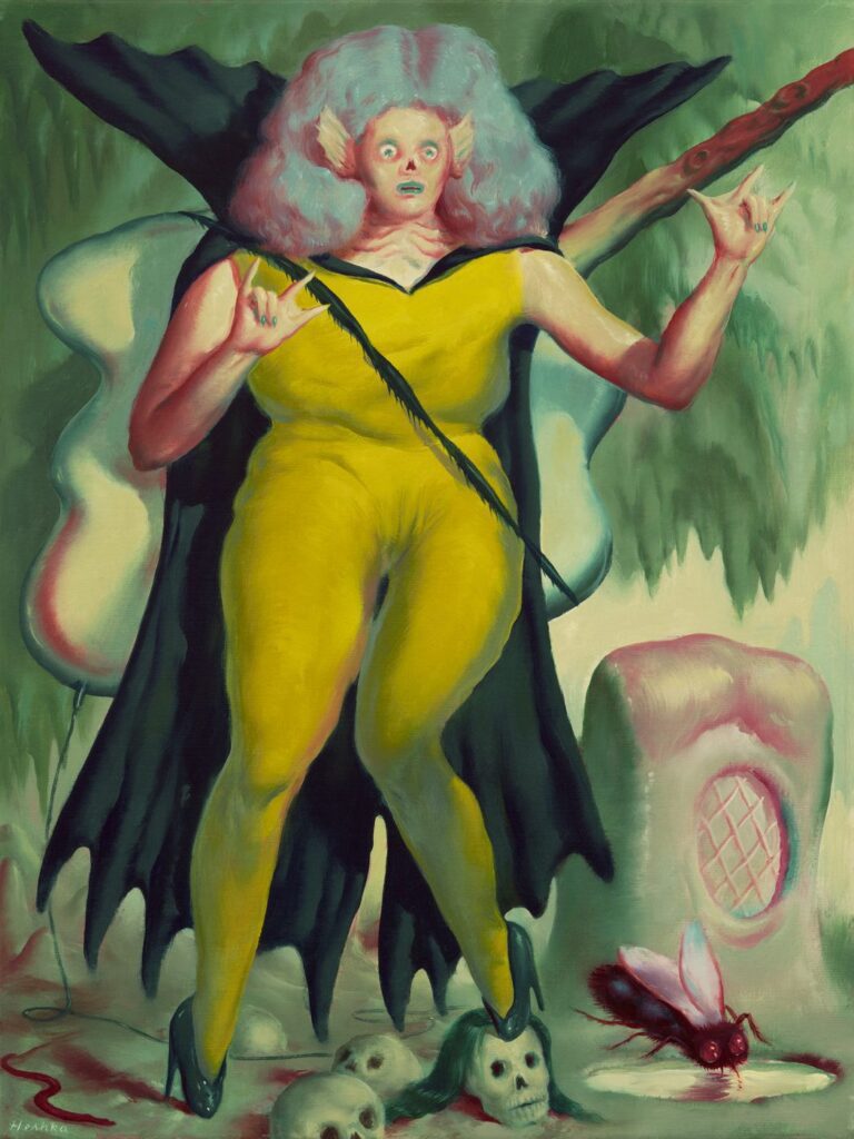 Ryan Heshka_Meat Sweat Blackout Set_Oil on canvas_16_ x 12_