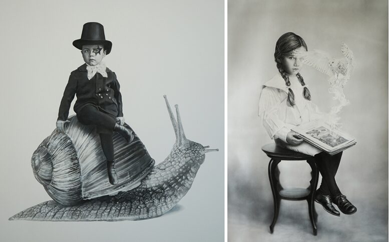 “Boy and Snail" and “Girl and Ghost Owl” by Zoé Byland