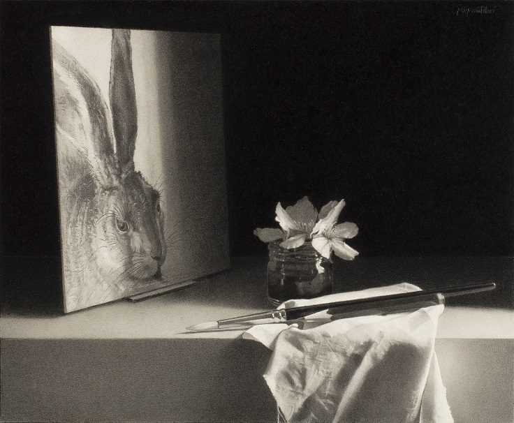 Josep Santilari, D. the watercolorist, 2018-2019, pencil on cardboard, 23 x 28cm (image courtesy of Stuart Lochhead Gallery, 2022)