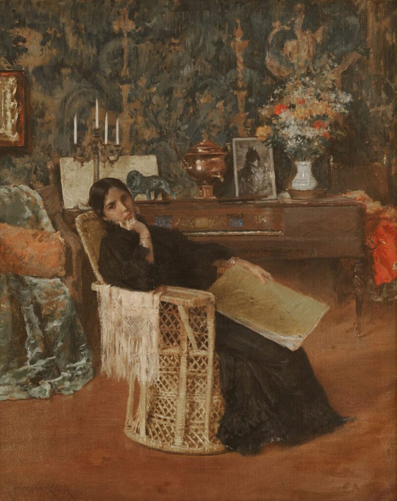 William Merritt Chase  In the Studio  oil on canvas
29 by 23 ½ in. (73.7 by 59.7 cm.)
Executed in 1892