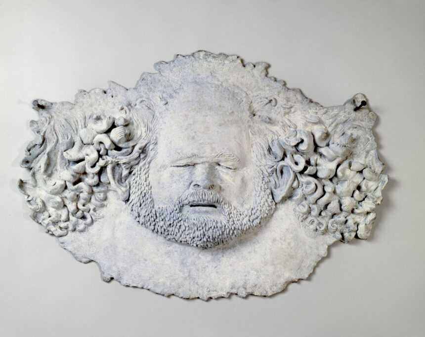 Robert Arneson, Head Skinned & Bleached, 1986. Bronze, 21 1/2 x 31 1/2 x 2 3/4 inches. Edition of 3, 1 AP.
© Estate of Robert Arneson, licensed by VAGA at ARS (Artists Rights Society), New York.