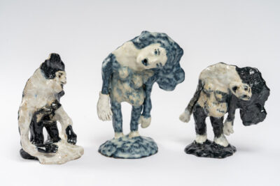 Marie Losier sans titre, 2023 céramique 15 x 10,5 x 10 cm /20 x 9 x 14 cm / 15 x 6,5 x 14 cm