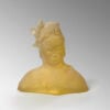 Leiko Ikemura, Yellow Figure with Hummingbird, 2020, cast glass, 34 x 33 x 13 cm, Courtesy the artist