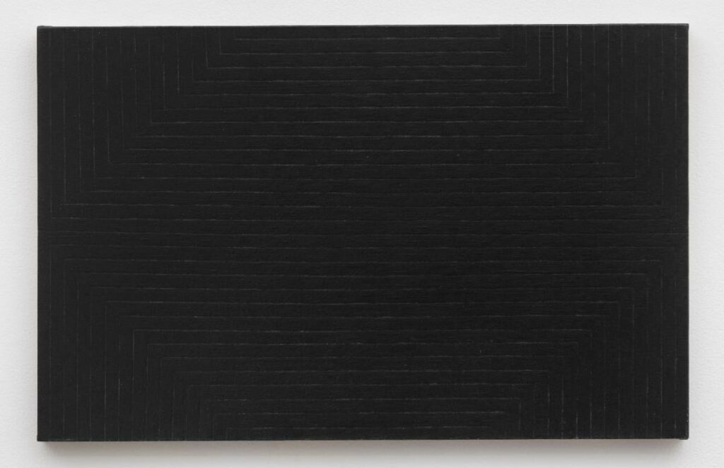 (RP-1163) Richard Pettibone, Frank Stella, 'Bethlehem's Hospital', 1959, 1988-90  Oil on canvas  10 1/2 x 16 1/2 inches (26.7 x 41.9 centimeters)