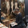 Conservator Britta New retouching The Judgement of Paris during the conservation treatment © The National Gallery, London